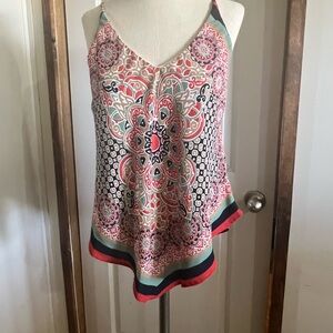 HeartSoul Pink and Black Asymmetrical Camisole Top